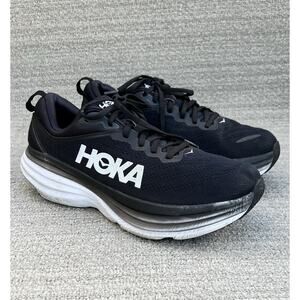 HOKA Bondi 8 Running Shoes Black Lightweight & Comfortable Men's Size 9.5 US